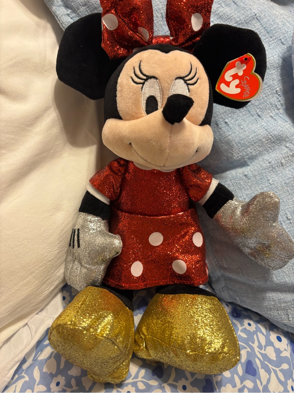 Ty Minnie Mouse Plush in Red, Gold, Silver, Black